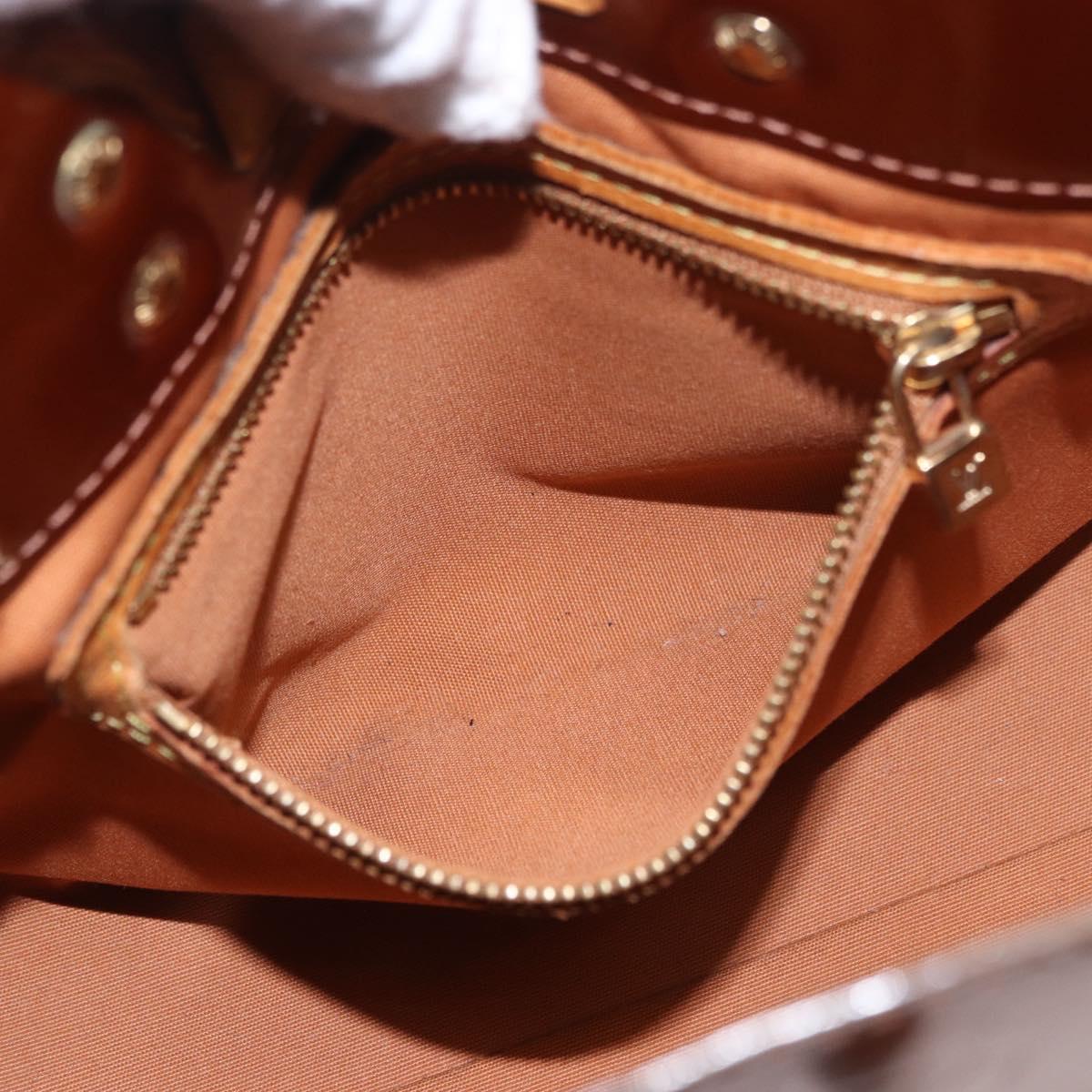 LOUIS VUITTON Monogram Vernis Reade PM Hand Bag Bronze M91146 LV Auth ep14791