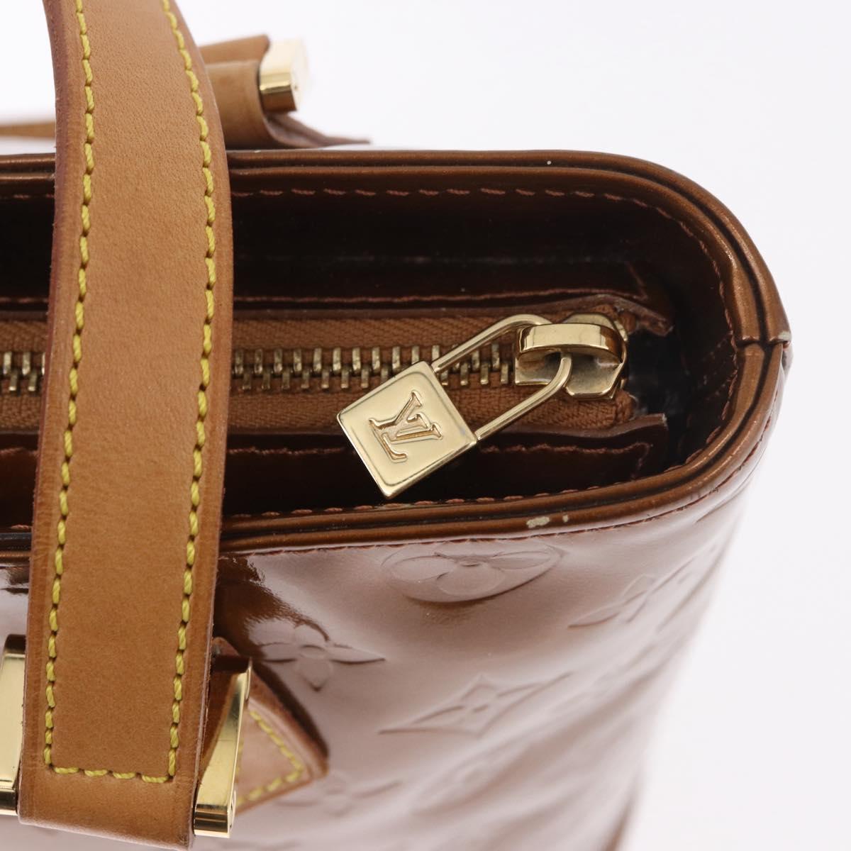 LOUIS VUITTON Monogram Vernis Houston Hand Bag Bronze M91122 LV Auth ep14792