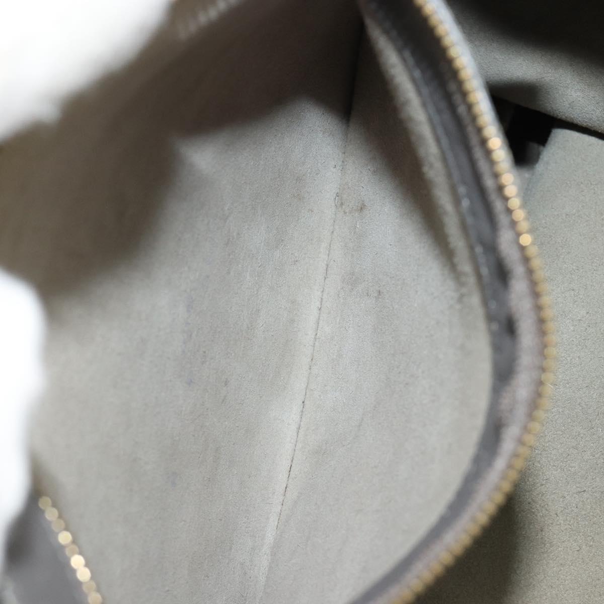 CELINE Horizontal Cabas Tote Bag Leather Gray Gold Auth ep14795