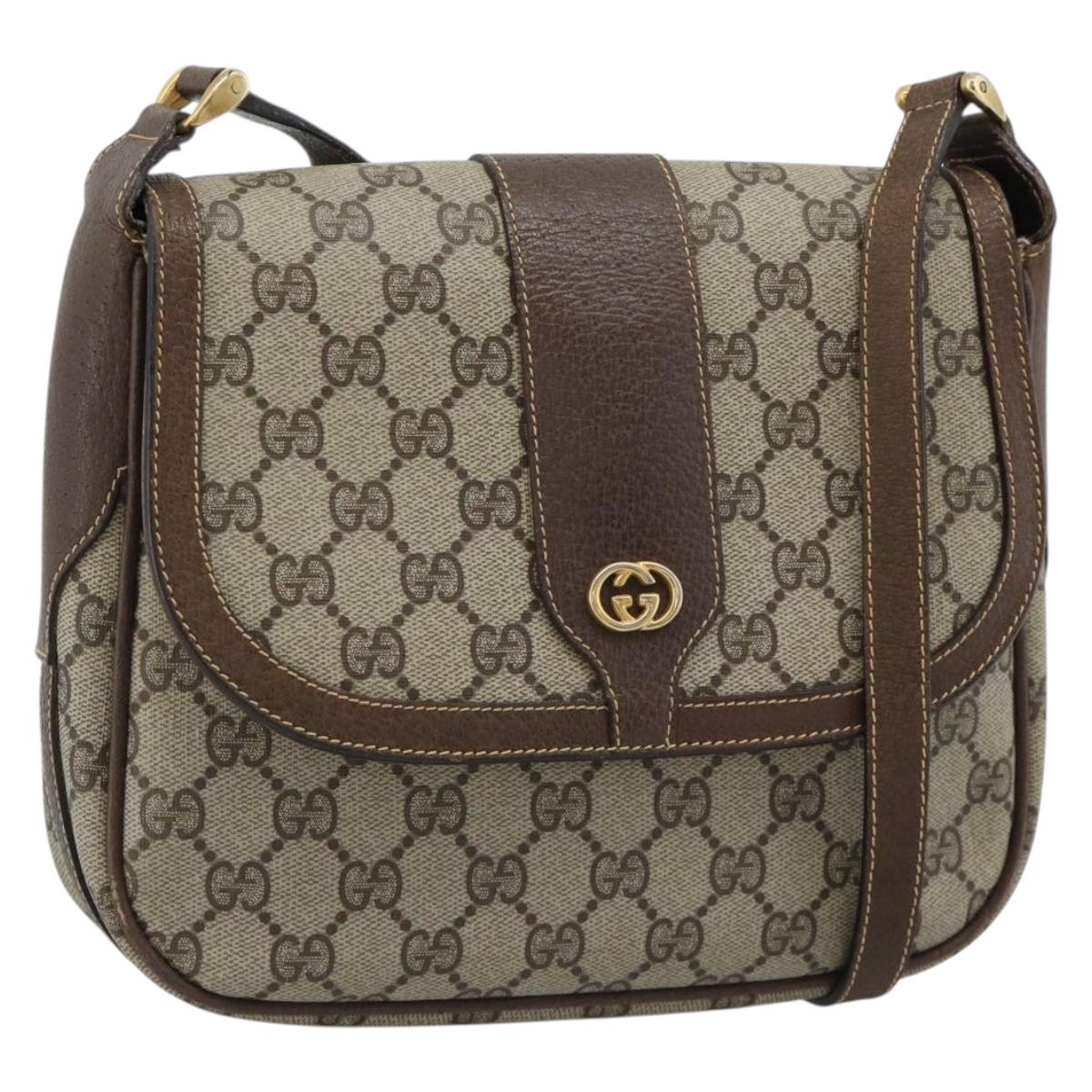 GUCCI GG Supreme Shoulder Bag PVC Beige Gold 001 115 4425 Auth ep14799