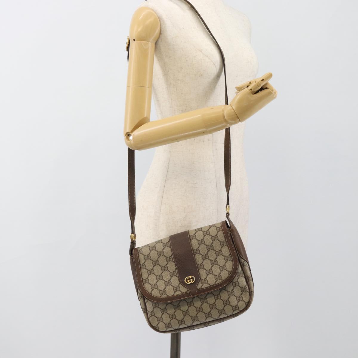 GUCCI GG Supreme Shoulder Bag PVC Beige Gold 001 115 4425 Auth ep14799