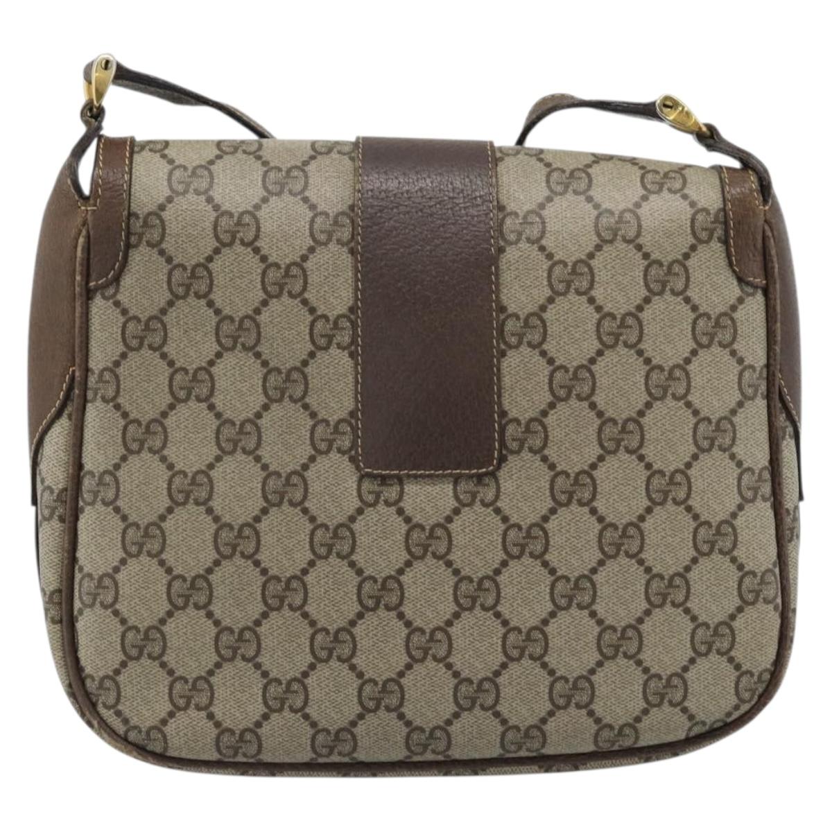 GUCCI GG Supreme Shoulder Bag PVC Beige Gold 001 115 4425 Auth ep14799
