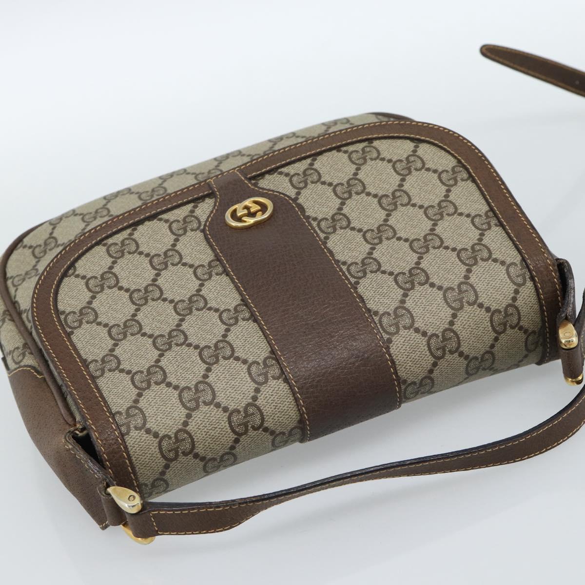GUCCI GG Supreme Shoulder Bag PVC Beige Gold 001 115 4425 Auth ep14799