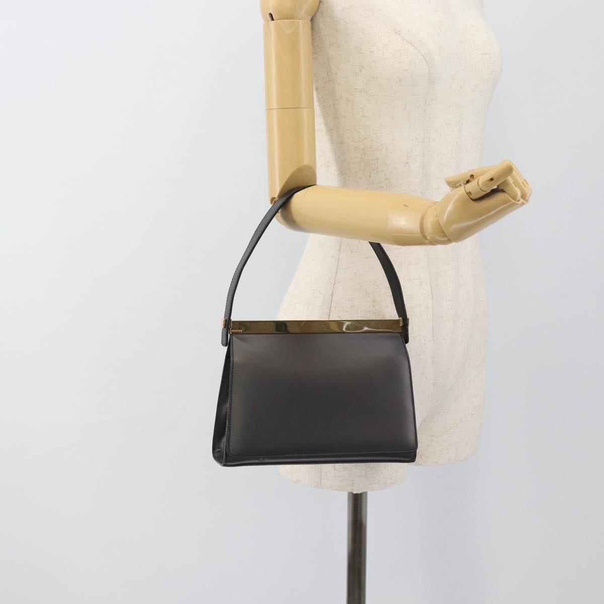 GUCCI Hand Bag Leather Gray Gold 001 2058 1928 0 Auth ep14800A