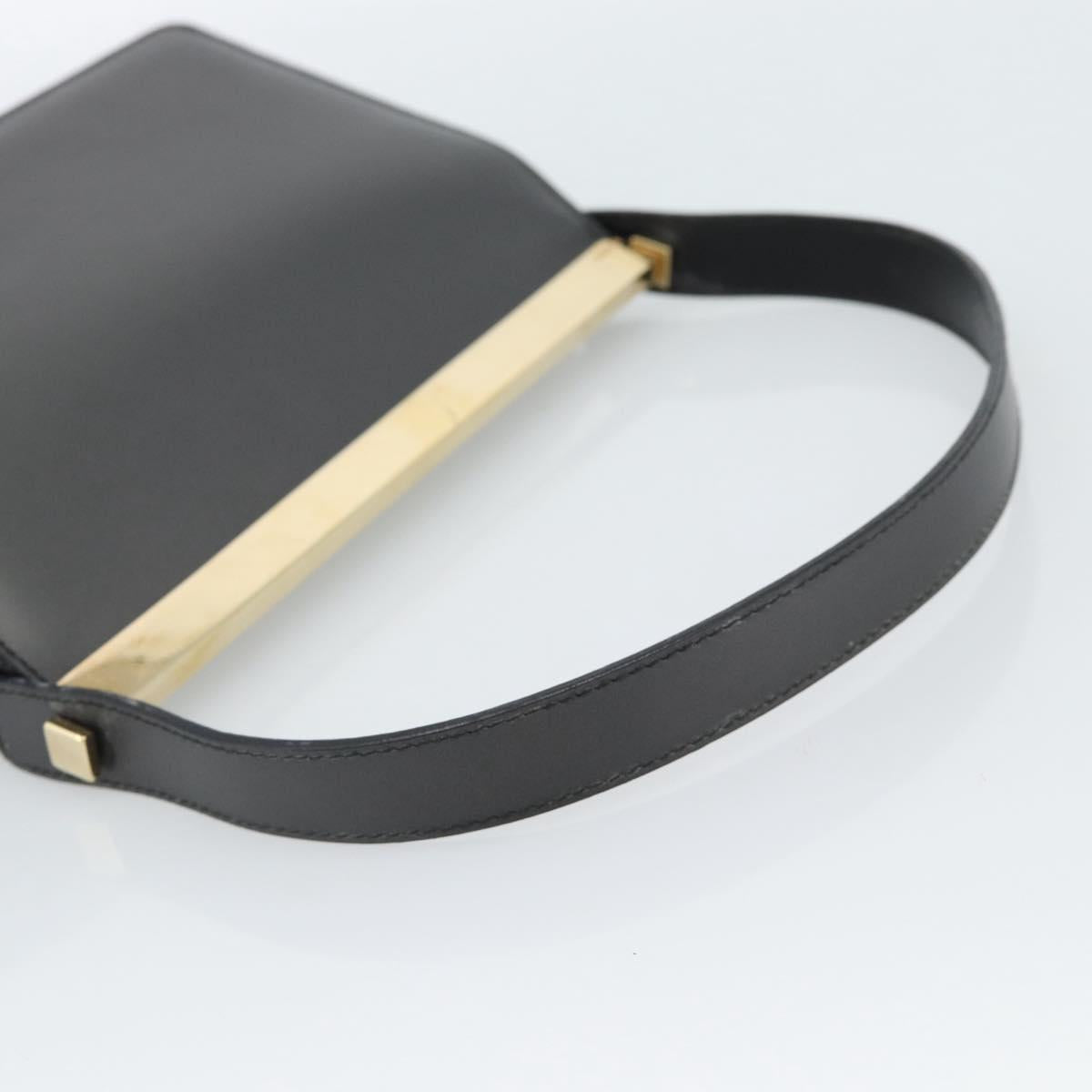 GUCCI Hand Bag Leather Gray Gold 001 2058 1928 0 Auth ep14800A