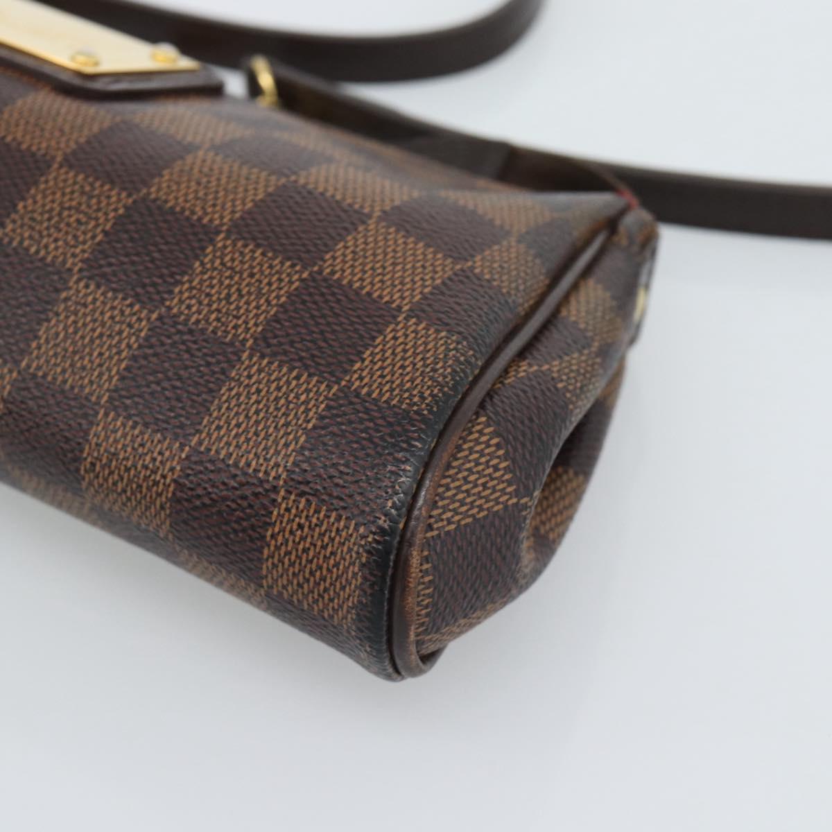 LOUIS VUITTON Damier Ebene Eva Shoulder Bag N55213 LV Auth ep14802A