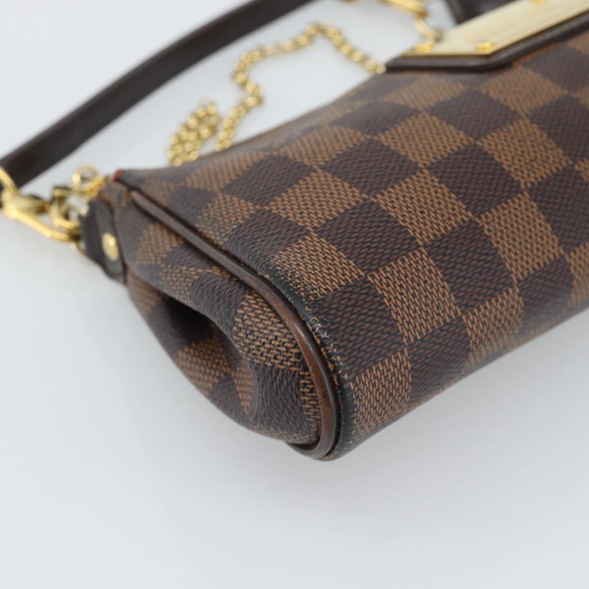 LOUIS VUITTON Damier Ebene Eva Shoulder Bag N55213 LV Auth ep14802A