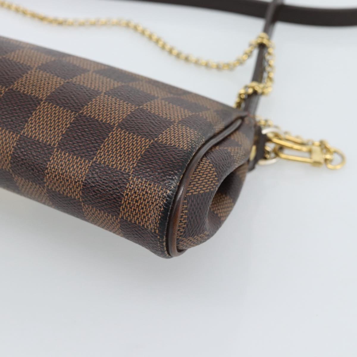 LOUIS VUITTON Damier Ebene Eva Shoulder Bag N55213 LV Auth ep14802A