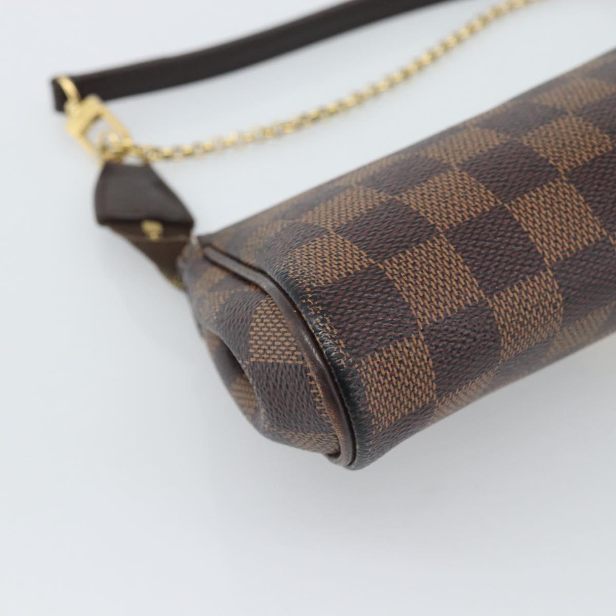 LOUIS VUITTON Damier Ebene Eva Shoulder Bag N55213 LV Auth ep14802A
