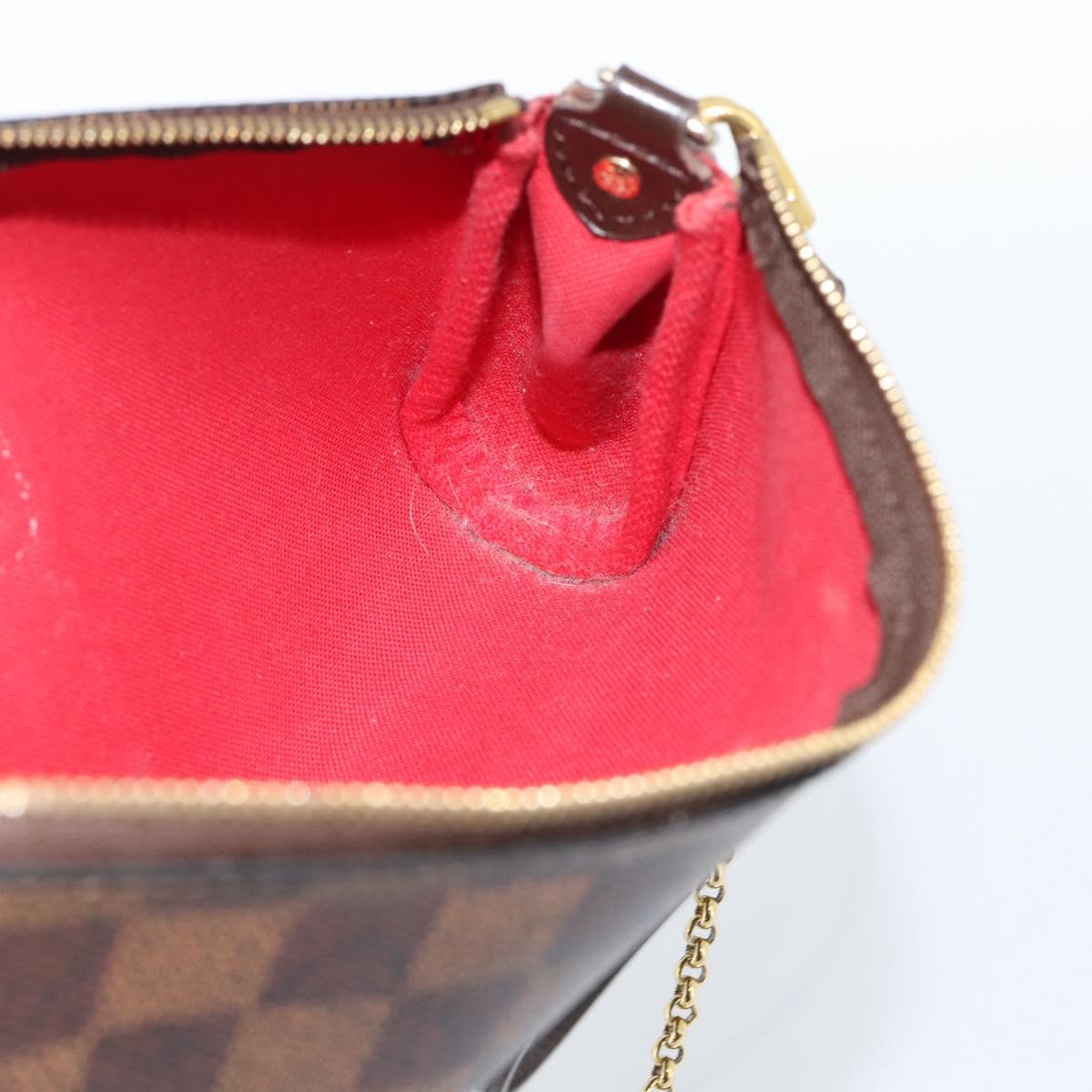 LOUIS VUITTON Damier Ebene Eva Shoulder Bag N55213 LV Auth ep14802A