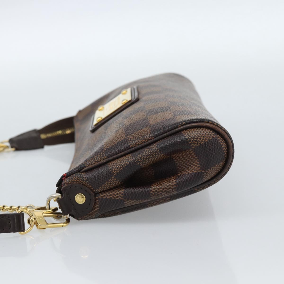 LOUIS VUITTON Damier Ebene Eva Shoulder Bag N55213 LV Auth ep14802A
