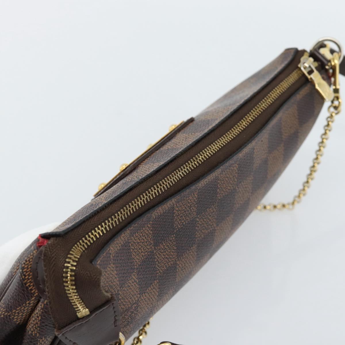 LOUIS VUITTON Damier Ebene Eva Shoulder Bag N55213 LV Auth ep14802A