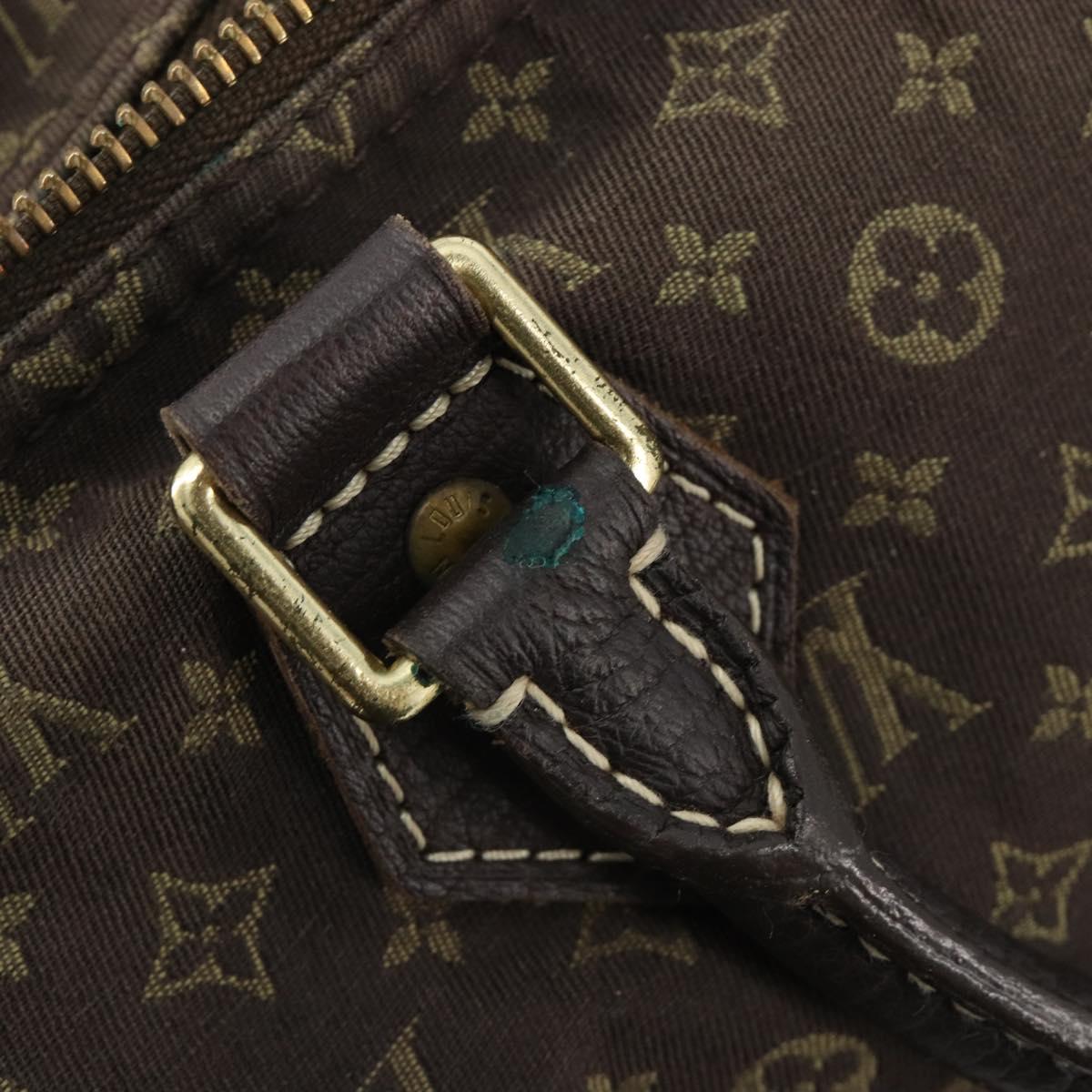 LOUIS VUITTON Monogram Mini Lin Speedy 30 Bag Brown Ebene M95224 LV Auth ep14803
