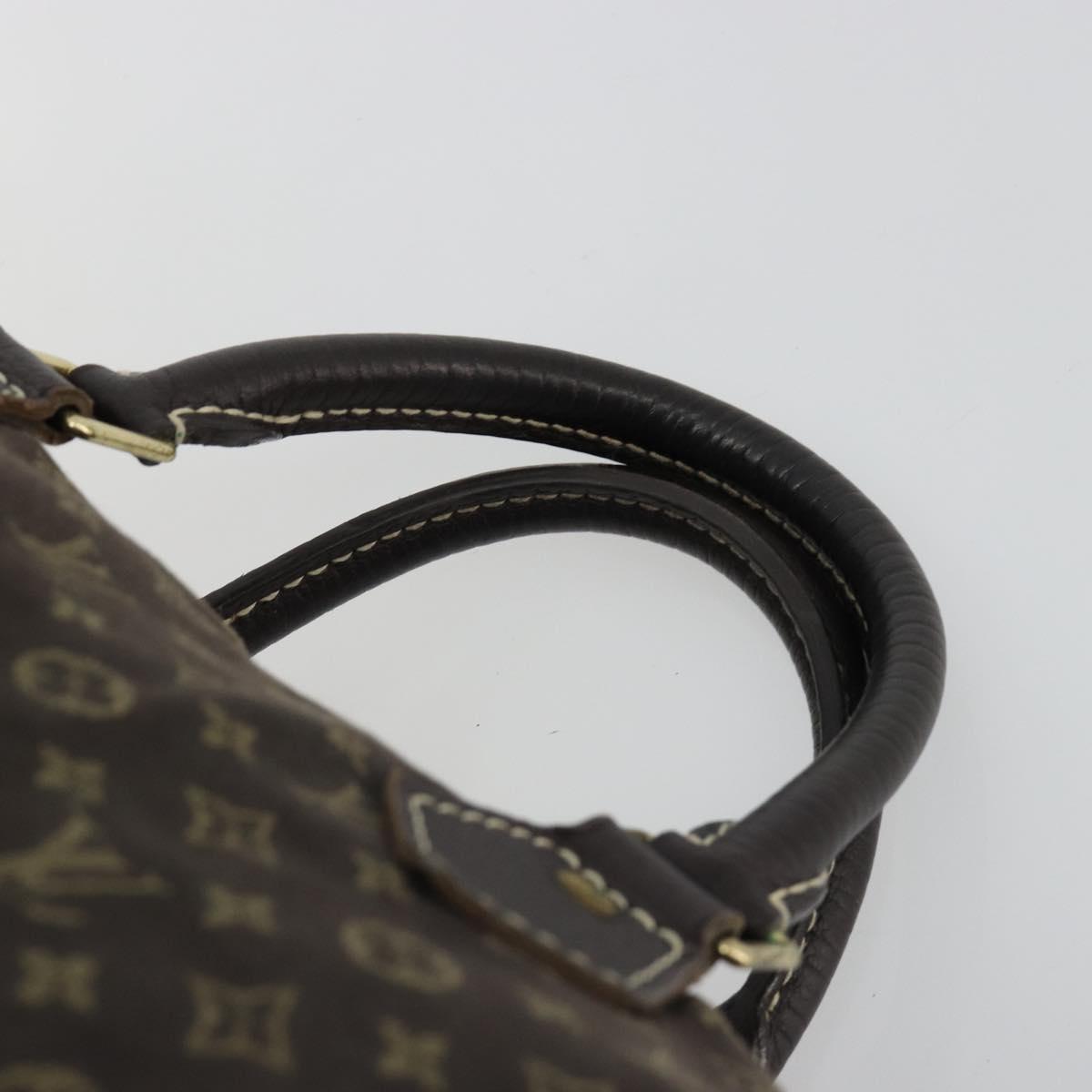 LOUIS VUITTON Monogram Mini Lin Speedy 30 Bag Brown Ebene M95224 LV Auth ep14803