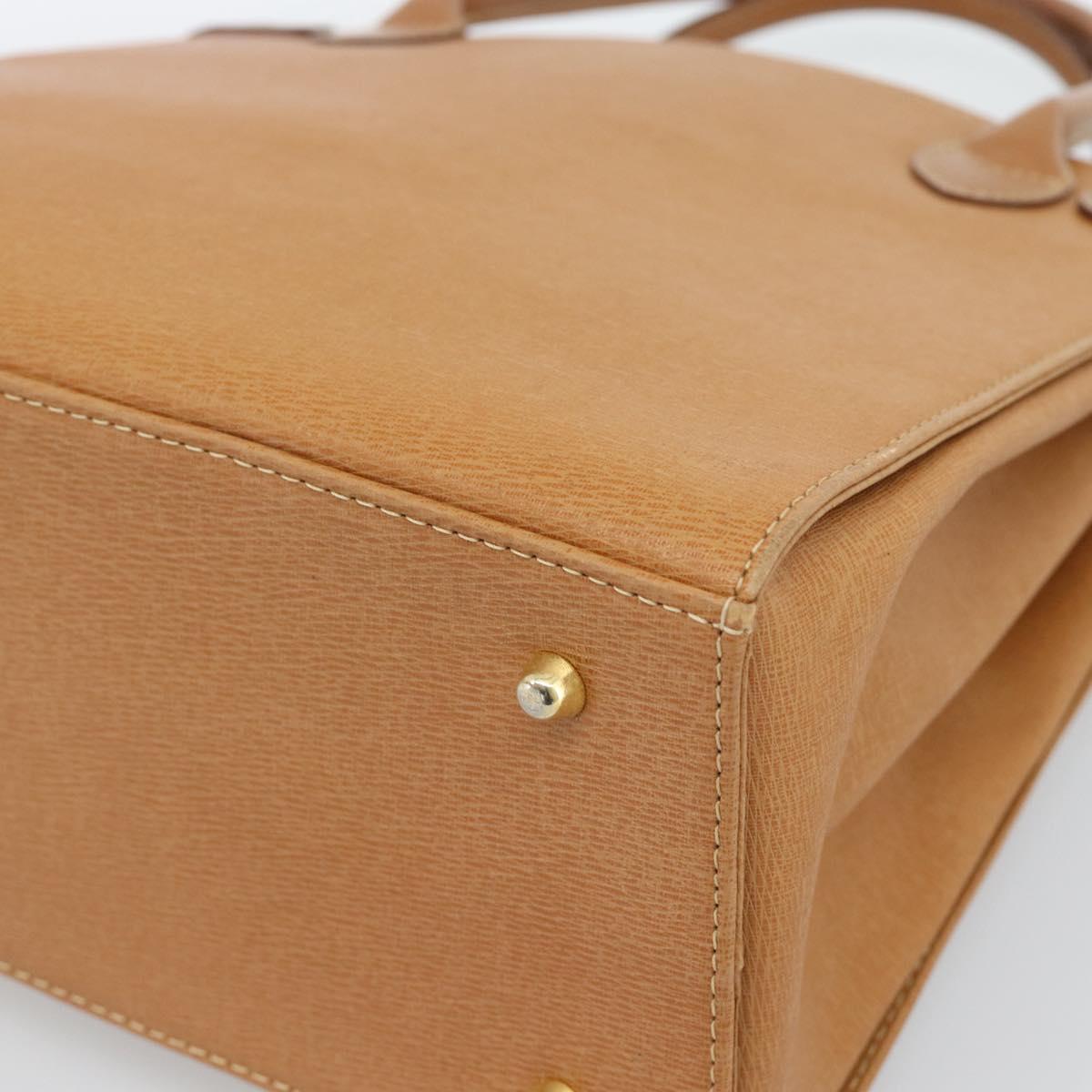 BURBERRY Hand Bag Leather Beige Gold Auth ep14806