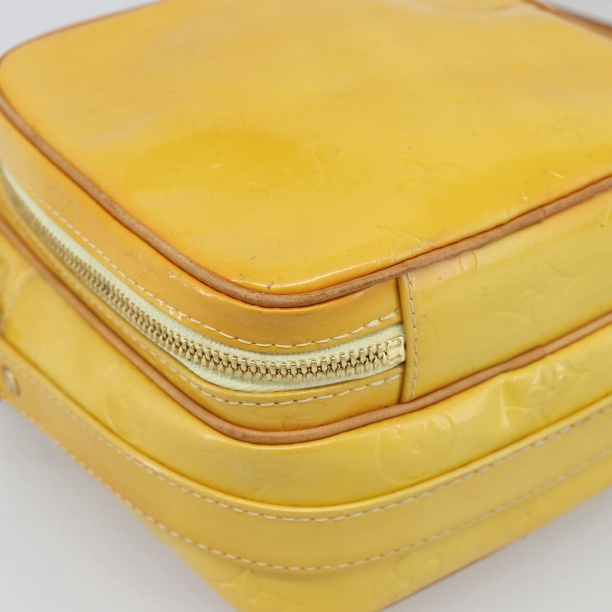LOUIS VUITTON Monogram Vernis Wooster Bag Lime Yellow M91075 LV Auth ep14811