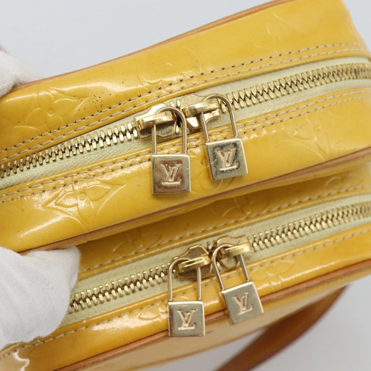 LOUIS VUITTON Monogram Vernis Wooster Bag Lime Yellow M91075 LV Auth ep14811