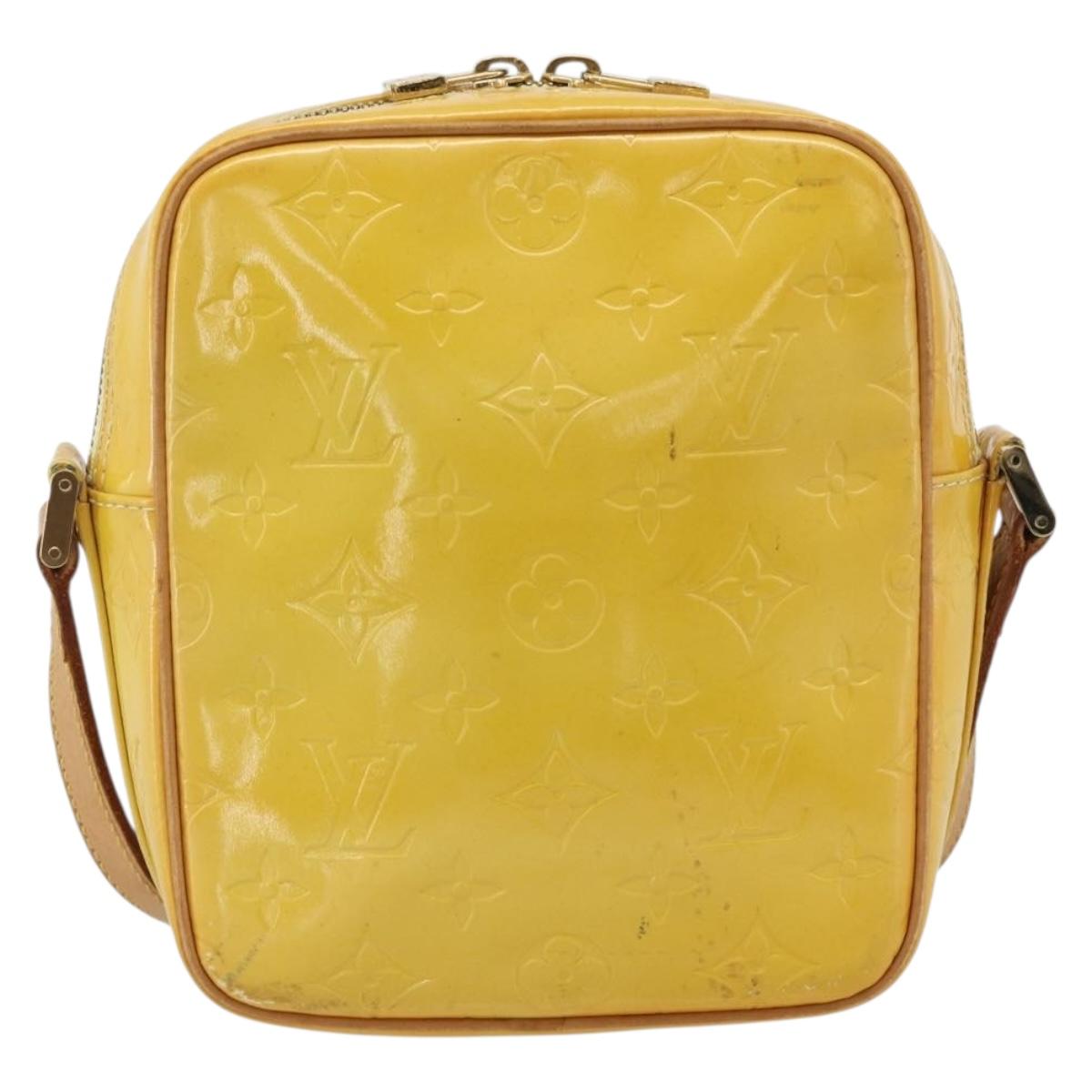 LOUIS VUITTON Monogram Vernis Wooster Bag Lime Yellow M91075 LV Auth ep14811