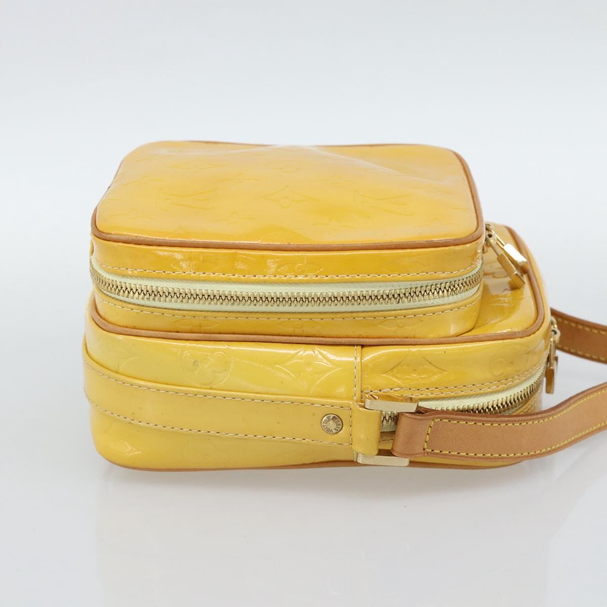 LOUIS VUITTON Monogram Vernis Wooster Bag Lime Yellow M91075 LV Auth ep14811
