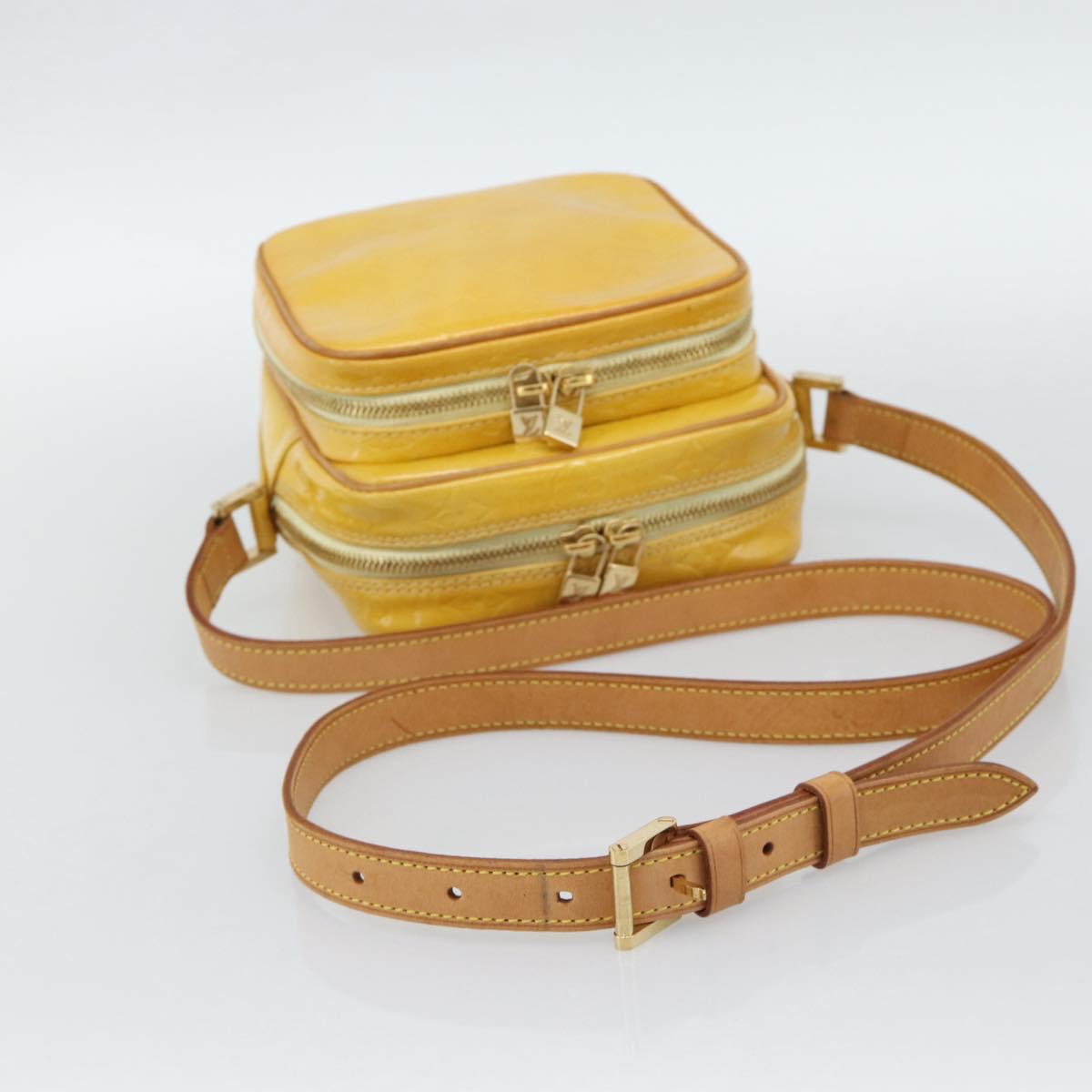 LOUIS VUITTON Monogram Vernis Wooster Bag Lime Yellow M91075 LV Auth ep14811