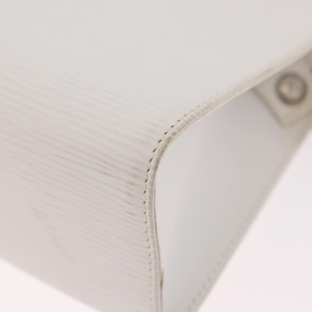 FENDI Clutch Bag Leather White Silver Auth ep14814