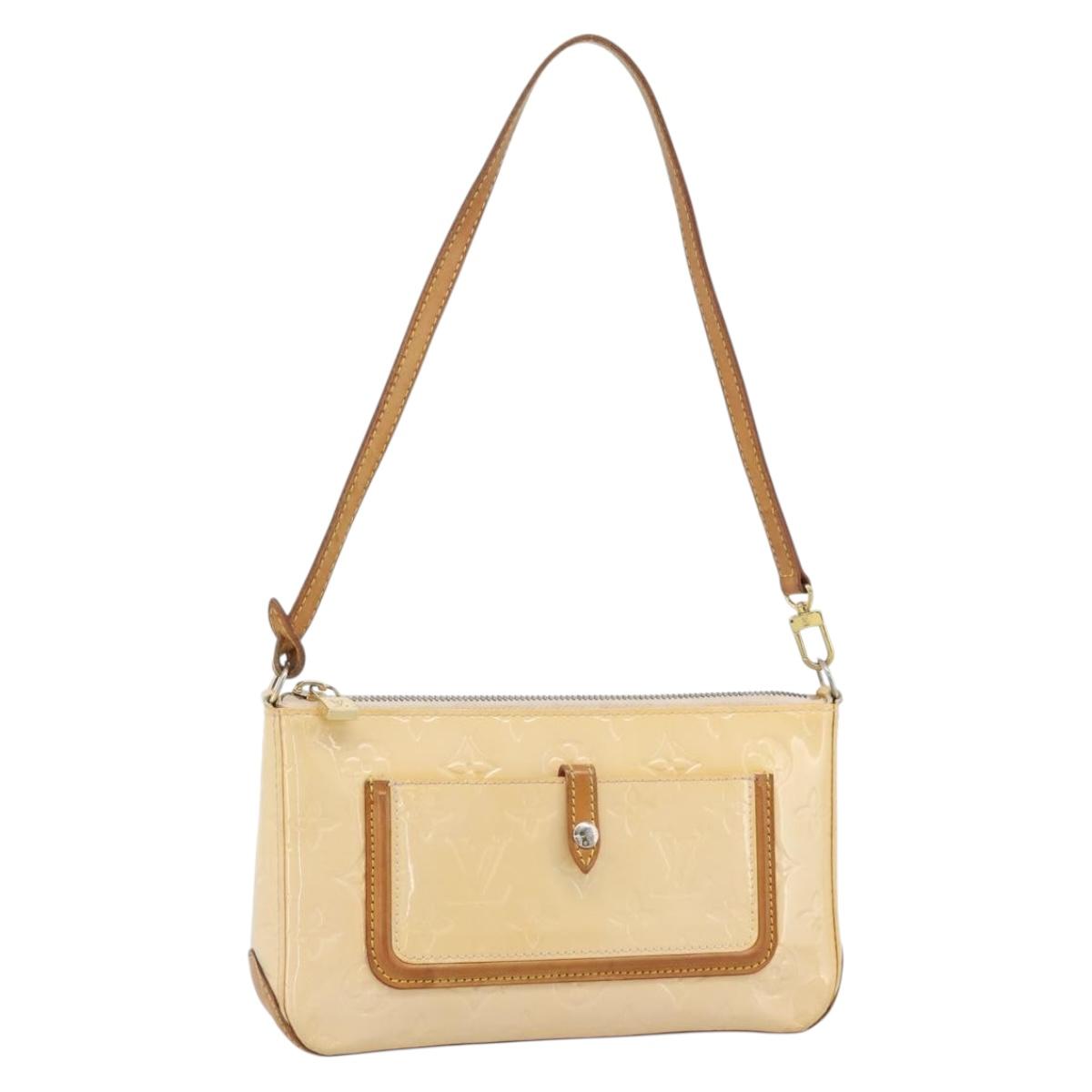 LOUIS VUITTON Vernis Mallory Square Pouch Marshmallow Pink M91292 Auth ep14815