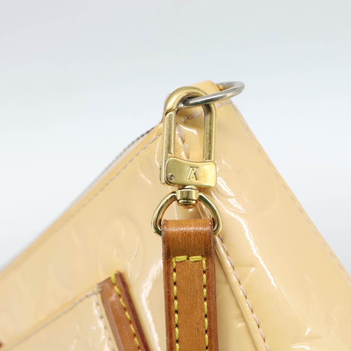 LOUIS VUITTON Vernis Mallory Square Pouch Marshmallow Pink M91292 Auth ep14815