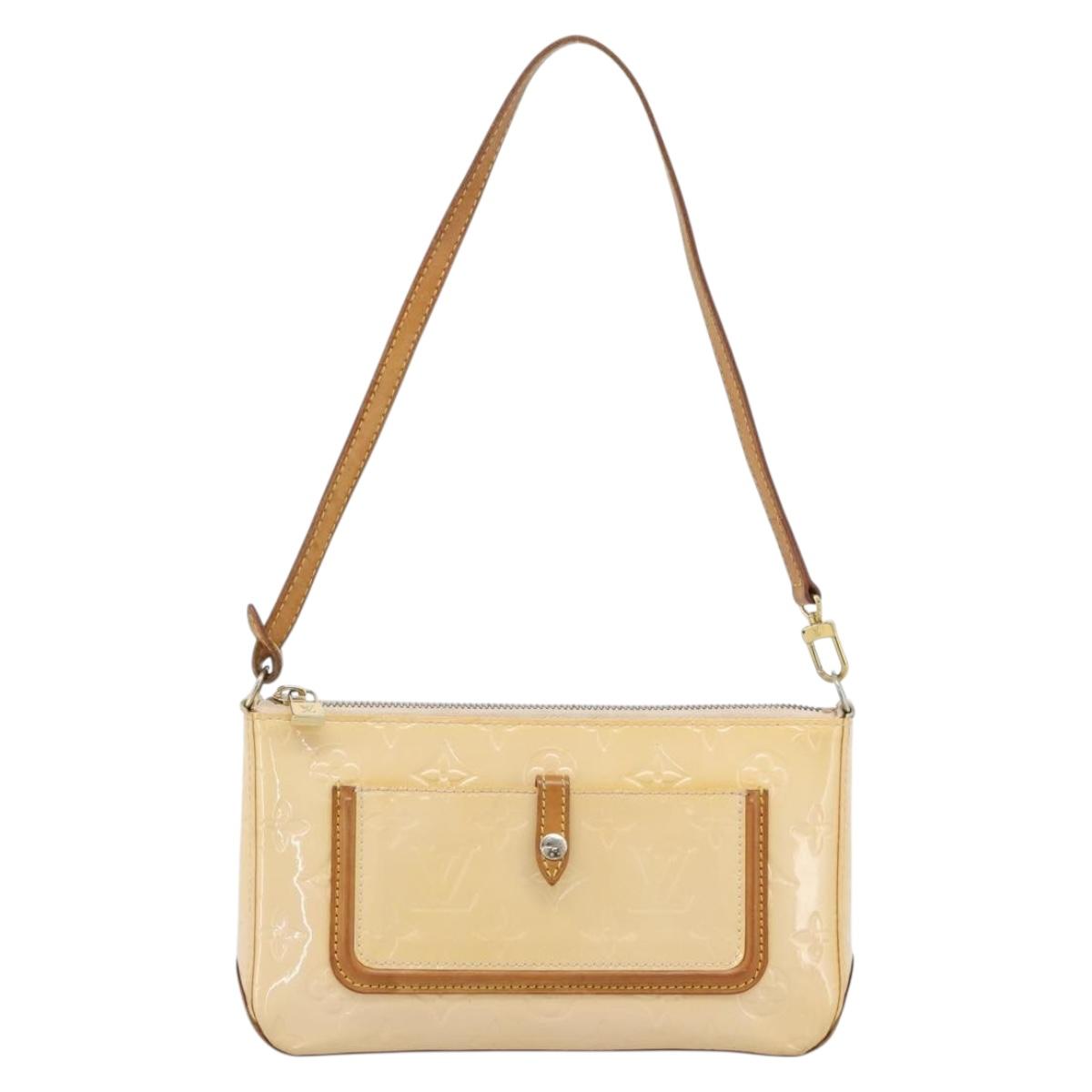 LOUIS VUITTON Vernis Mallory Square Pouch Marshmallow Pink M91292 Auth ep14815