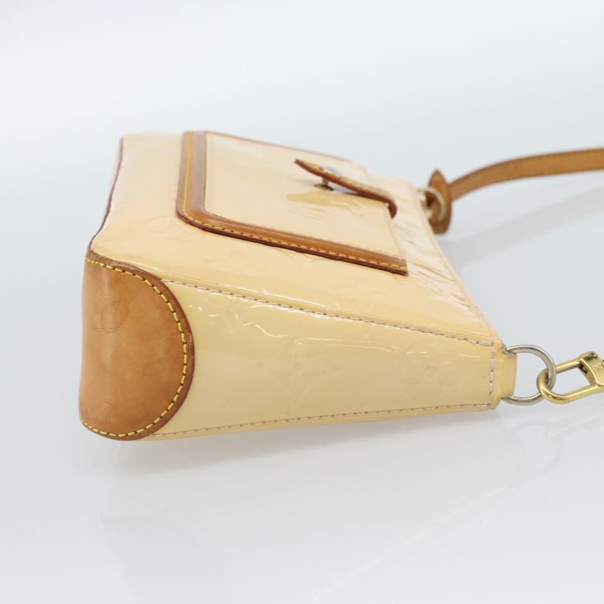 LOUIS VUITTON Vernis Mallory Square Pouch Marshmallow Pink M91292 Auth ep14815