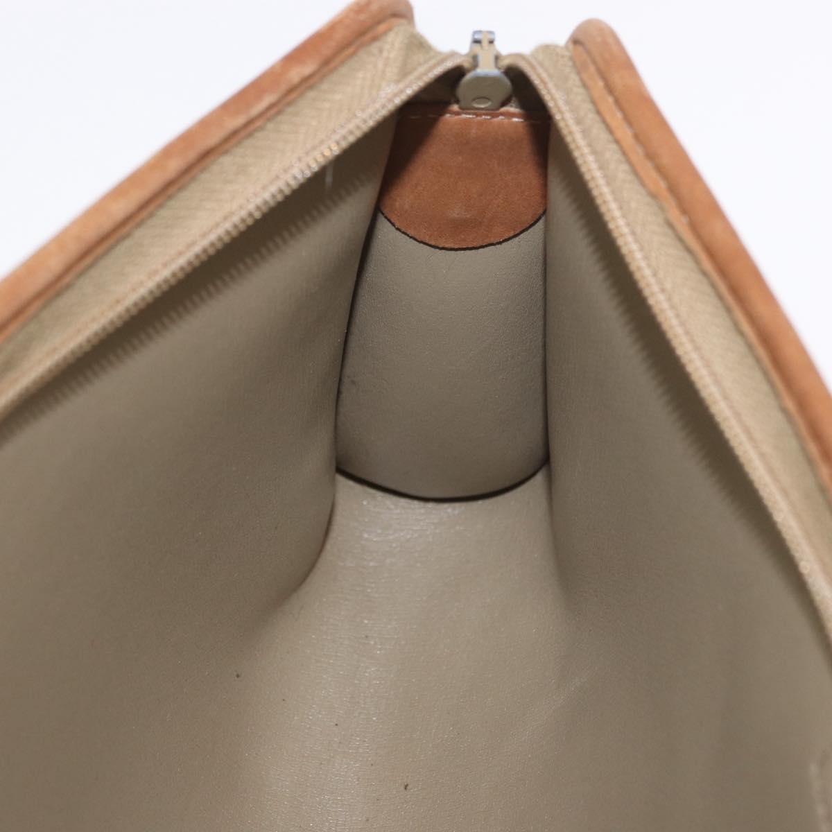 Christian Dior Honeycomb Canvas Clutch Bag PVC Beige Auth ep14816