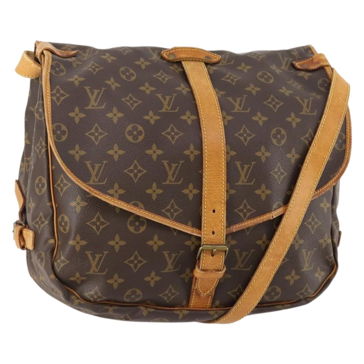 LOUIS VUITTON Monogram Saumur 35 Shoulder Bag M42254 LV Auth ep14817