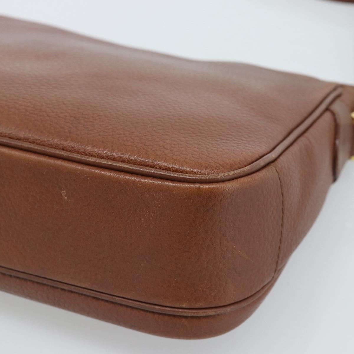 Burberrys Shoulder Bag Leather Brown Gold Auth ep14819