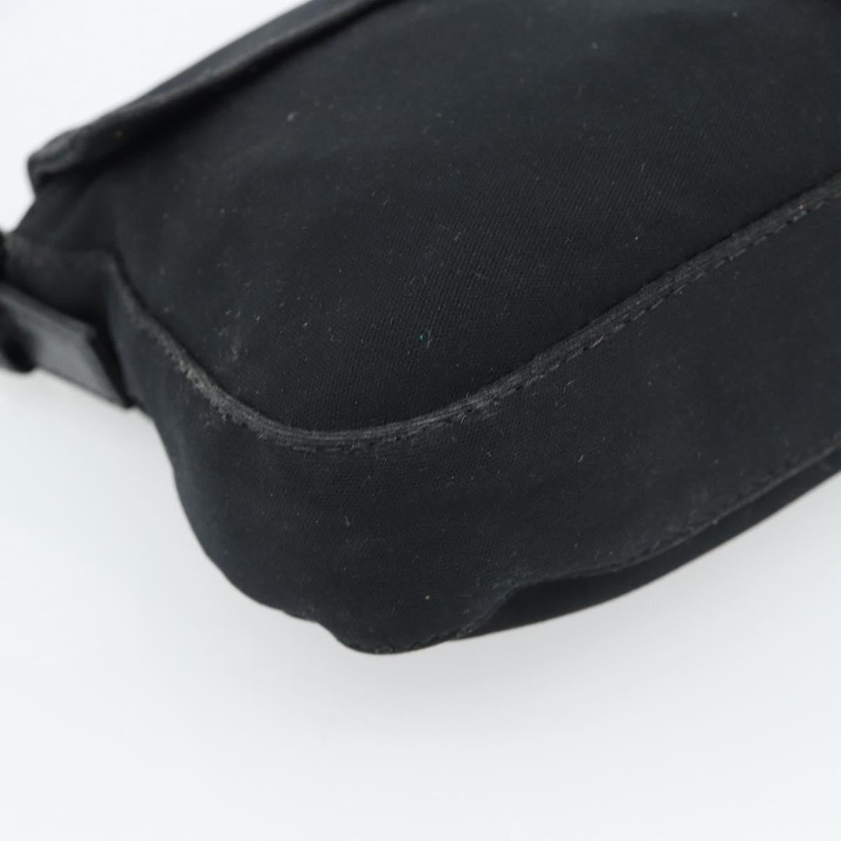 FENDI Mamma Baguette Shoulder Bag Cotton jersey Black Silver Auth ep14820