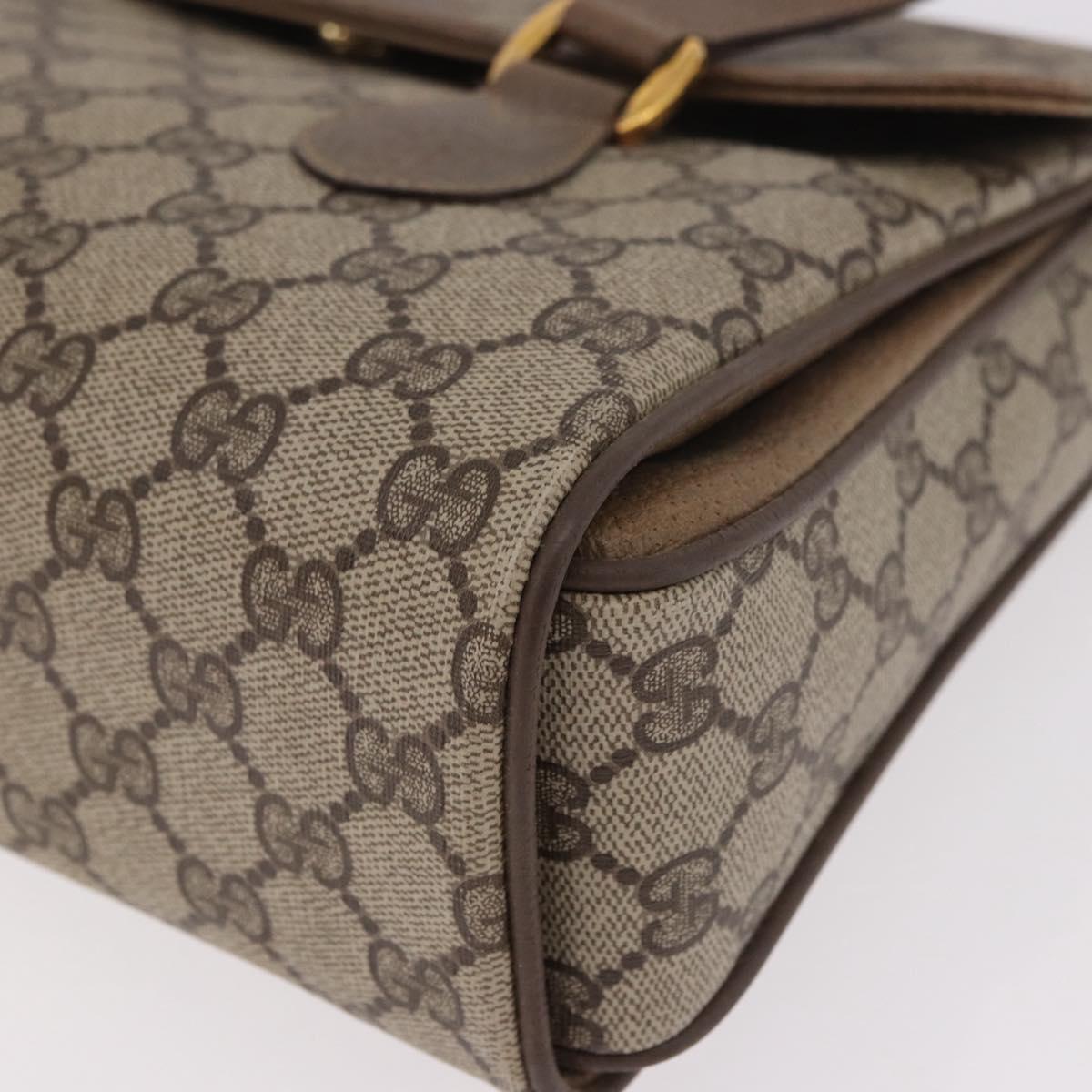 GUCCI GG Supreme Hand Bag PVC Beige Gold 116 02 080 Auth ep14821