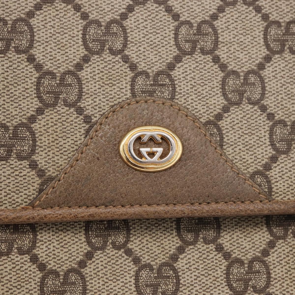 GUCCI GG Supreme Hand Bag PVC Beige Gold 116 02 080 Auth ep14821