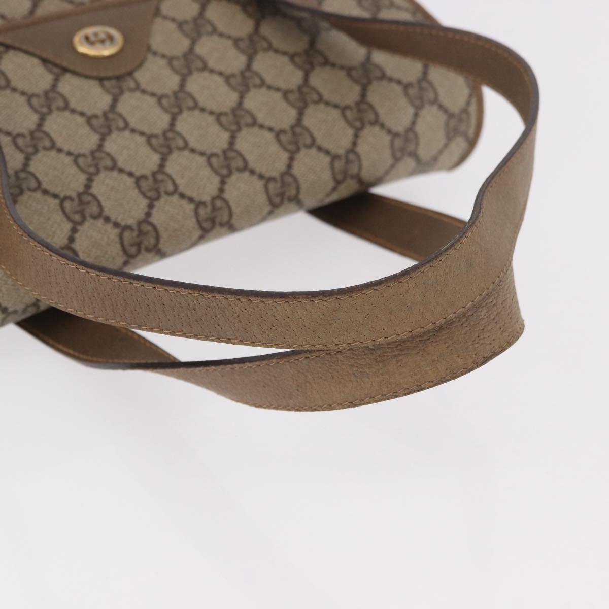 GUCCI GG Supreme Hand Bag PVC Beige Gold 116 02 080 Auth ep14821