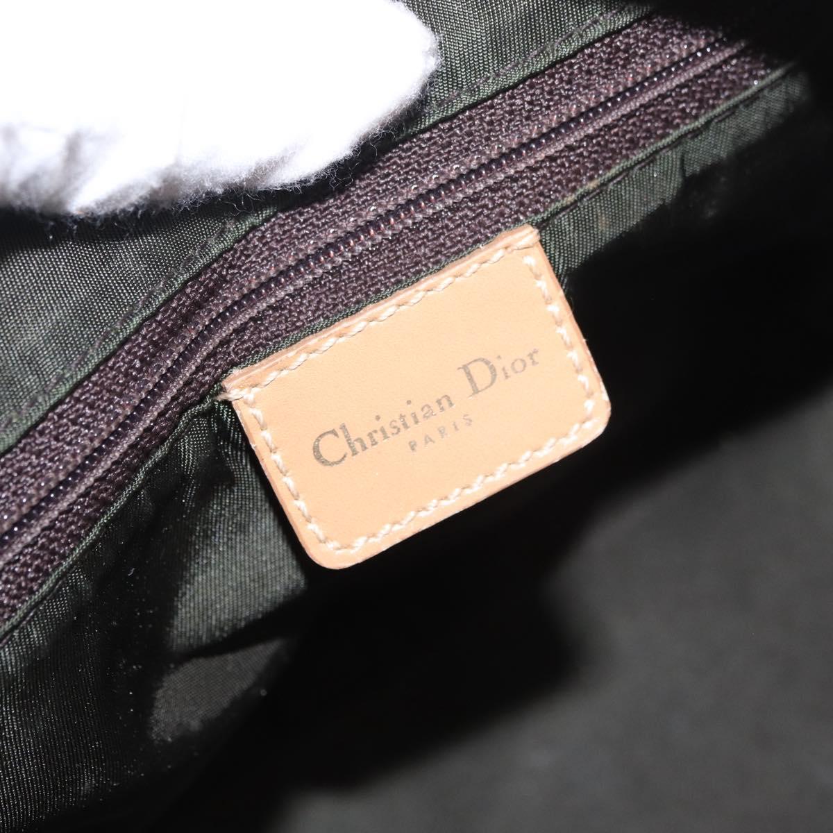 Christian Dior Trotter Canvas Boston Bag Brown Gold Auth ep14825