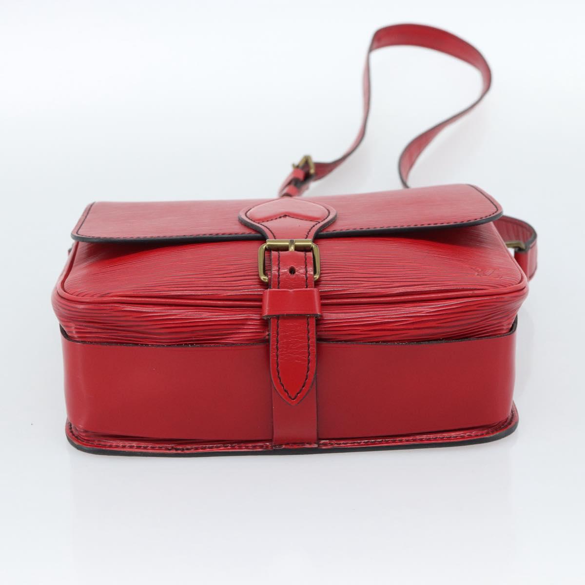 LOUIS VUITTON Epi Cartouchiere MM Shoulder Bag Red M52247 LV Auth ep14826
