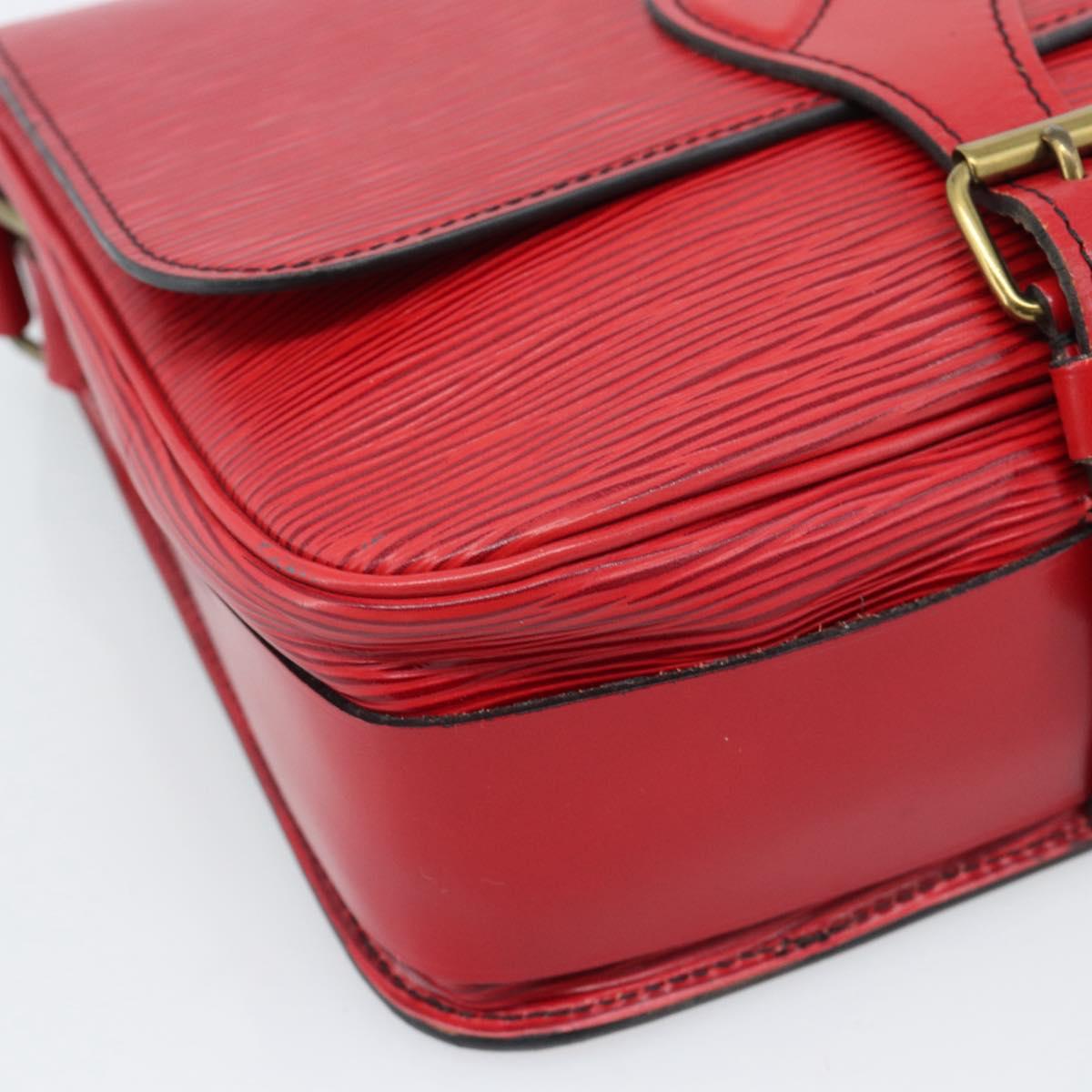 LOUIS VUITTON Epi Cartouchiere MM Shoulder Bag Red M52247 LV Auth ep14826
