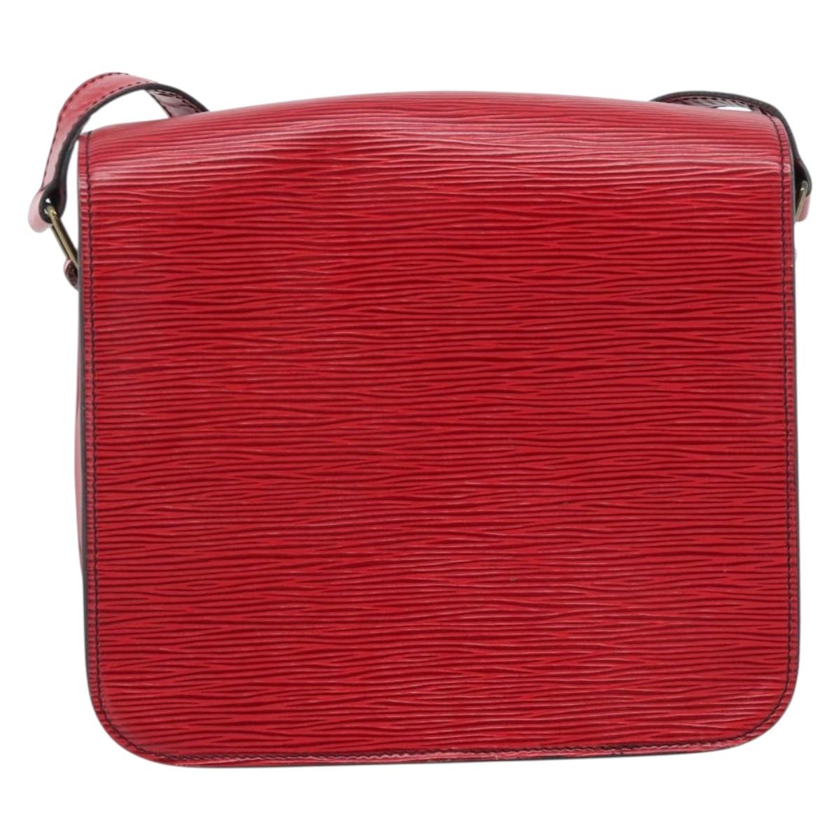 LOUIS VUITTON Epi Cartouchiere MM Shoulder Bag Red M52247 LV Auth ep14826