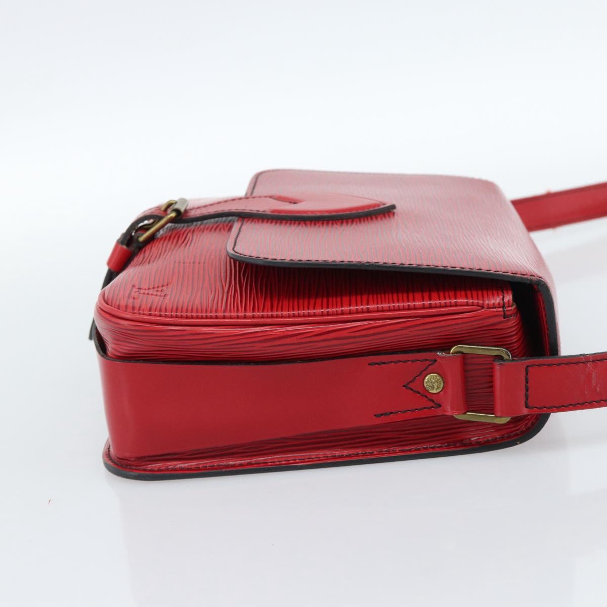 LOUIS VUITTON Epi Cartouchiere MM Shoulder Bag Red M52247 LV Auth ep14826