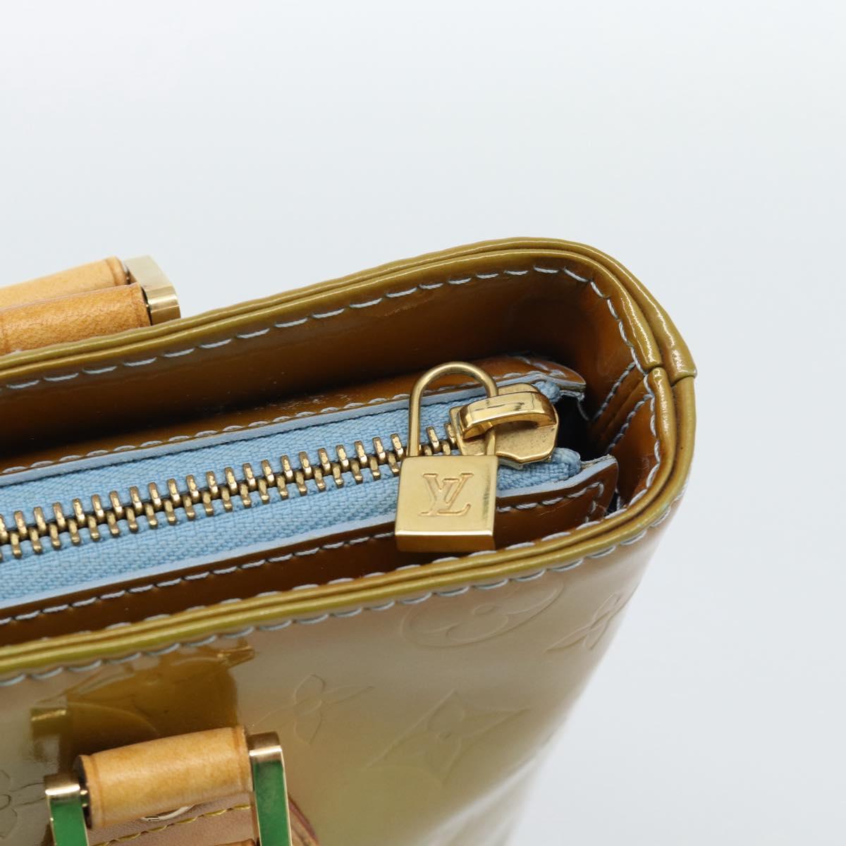 LOUIS VUITTON Monogram Vernis Houston Hand Bag Baby Blue M91005 LV Auth ep14828