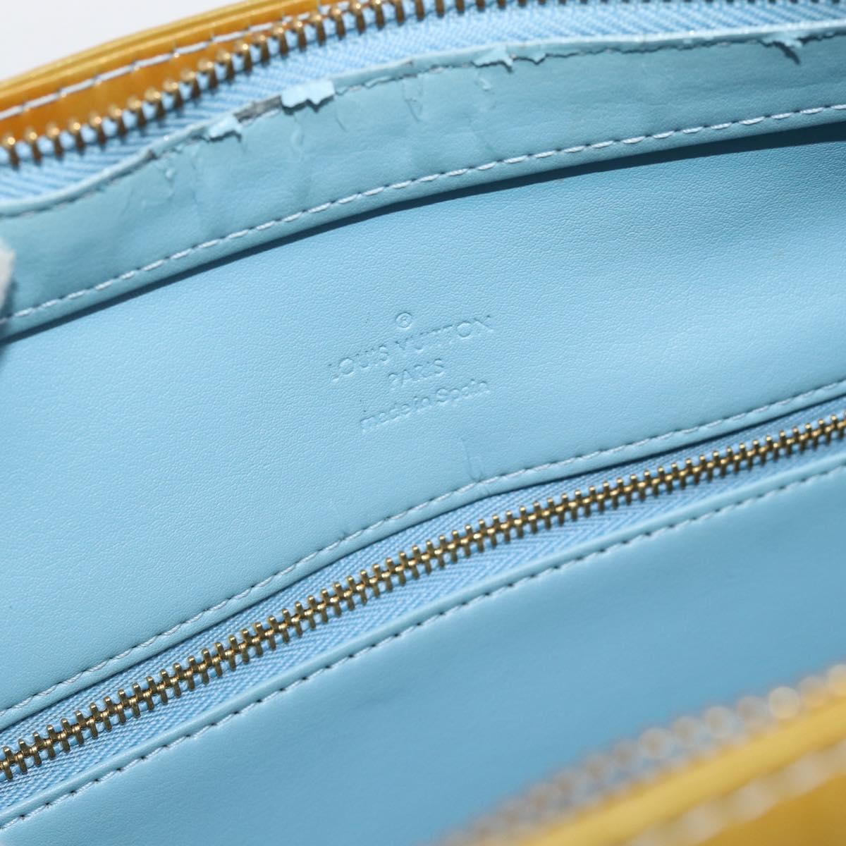 LOUIS VUITTON Monogram Vernis Houston Hand Bag Baby Blue M91005 LV Auth ep14828