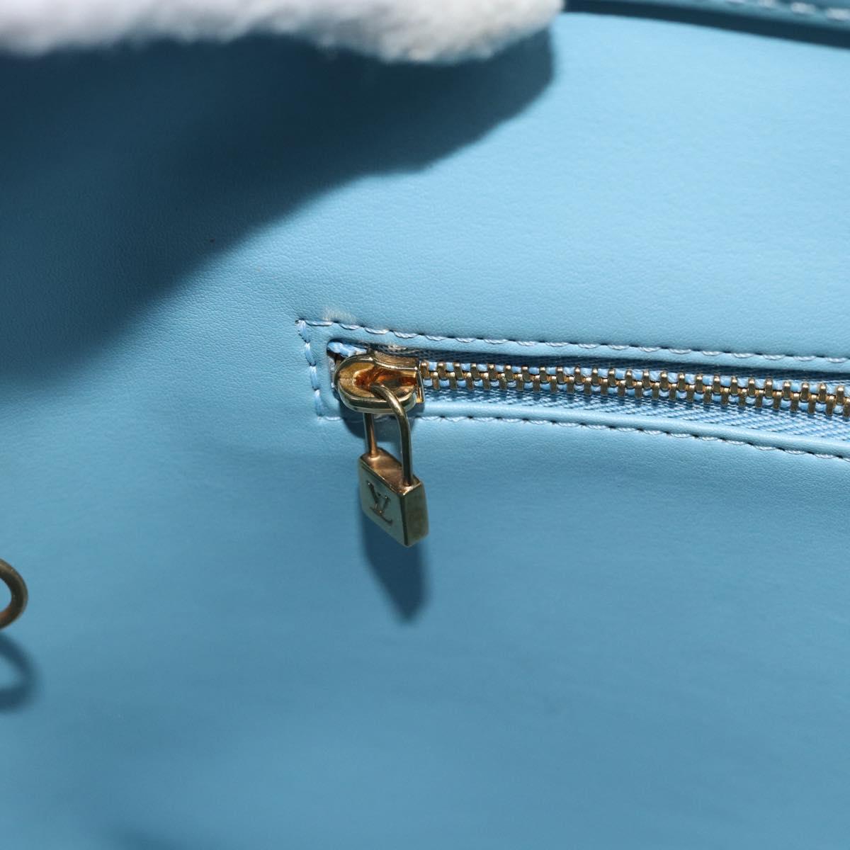 LOUIS VUITTON Monogram Vernis Houston Hand Bag Baby Blue M91005 LV Auth ep14828