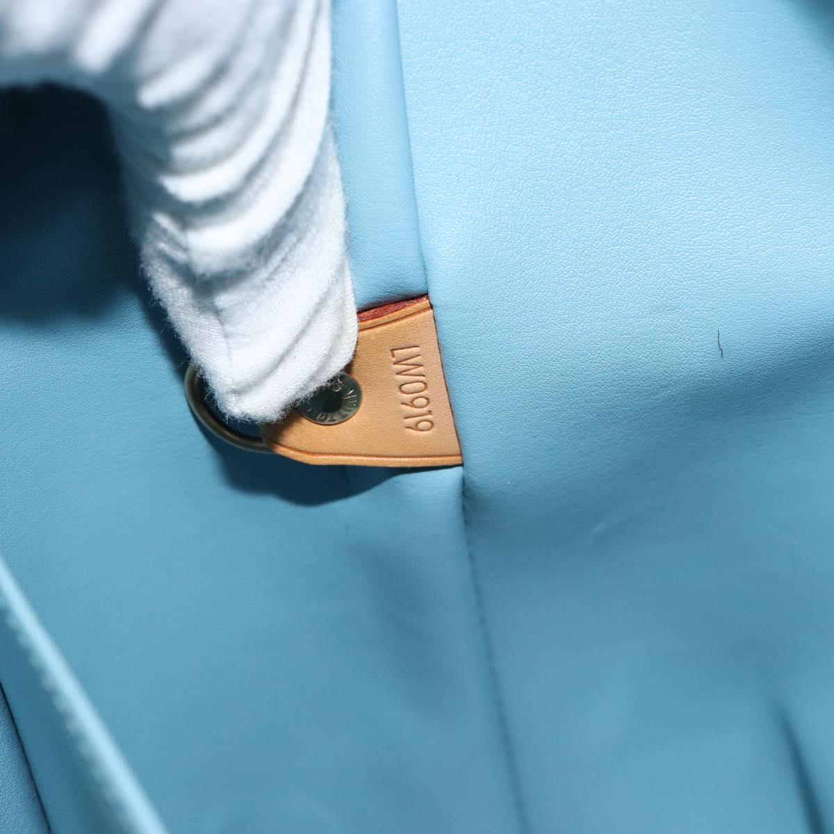 LOUIS VUITTON Monogram Vernis Houston Hand Bag Baby Blue M91005 LV Auth ep14828