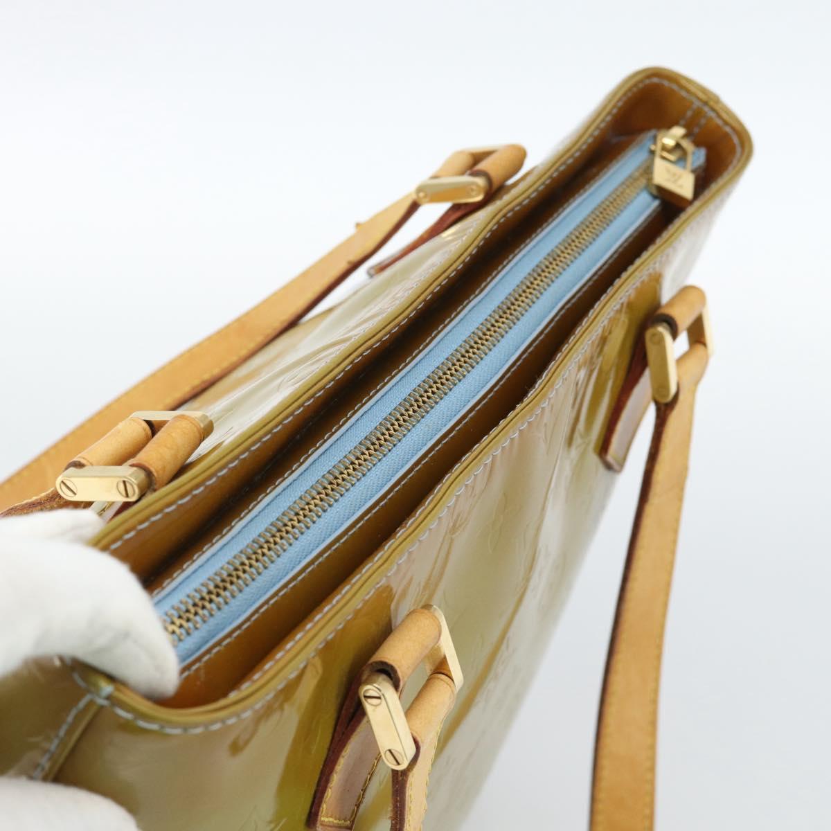LOUIS VUITTON Monogram Vernis Houston Hand Bag Baby Blue M91005 LV Auth ep14828