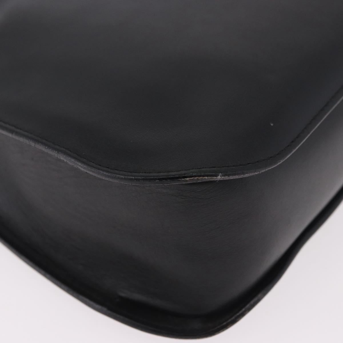 GUCCI Shoulder Bag Leather Black Silver 001 3767 Auth ep14829