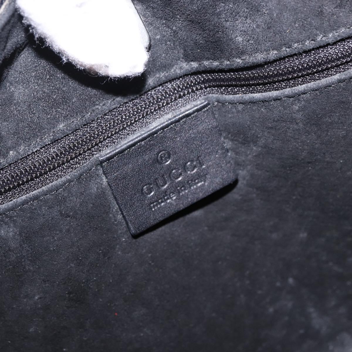 GUCCI Shoulder Bag Leather Black Silver 001 3767 Auth ep14829
