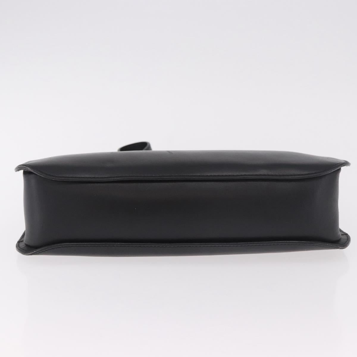 GUCCI Shoulder Bag Leather Black Silver 001 3767 Auth ep14829