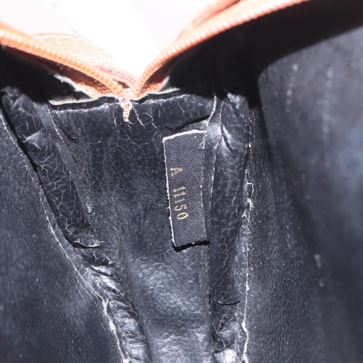 FENDI Zucca Canvas Shoulder Bag Black Brown gold Auth ep14830